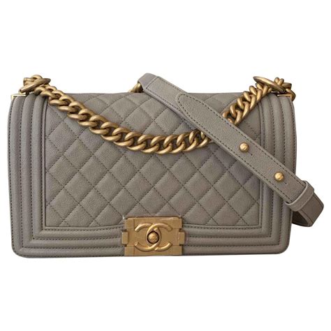 chanel le boy grey bag|chanel boy bag price.